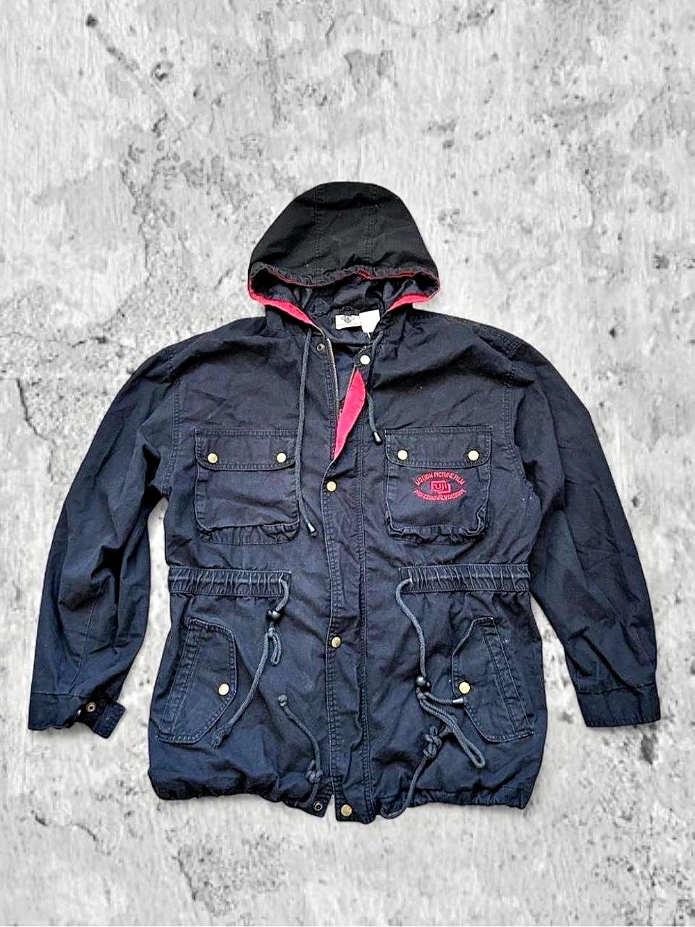 SUPER RARE Fuji Motion Picture and Magnetic Imaging utility parka jacket Black